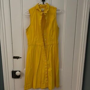 J. Crew Yellow Sleeveless Shirt Dress